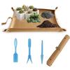 FEIQIAO Sottovaso in Pelle per Rinvaso, Tappetino Portatile per Piante Succulente, Stuoia da Giardino Impermeabile e Pieghevole, Sottovaso per Piante per Rinvaso (marrone, 76CM*45CM)
