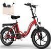 HITWAY E-Bike Bicicletta Elettrica 20 Pollice Fat Tire Bicicletta Pieghevole Bicicletta Elettrica, 250W/36V/12 Ah Batteria, Max.Electric chilometraggio può raggiungere 35-90 km