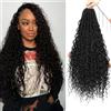 XIIMENALU Boho Faux Locs Crochet Hair 8 Packs Goddess Soft Locs with Curly Ends Pre-Looped Bohemian River Locs Crochet Hair Extensions for Black Women (1B#, 24Inch(Pack of 8))