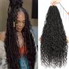 XIIMENALU Boho Faux Locs Crochet Hair 8 Packs Goddess Soft Locs with Curly Ends Pre-Looped Bohemian River Locs Crochet Hair Extensions for Black Women (4#, 24Inch(Pack of 8))