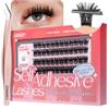 LASHVIEW Self Adhesive Lash Clusters Eyelashes,Press-on Lashes 10-16mm Individual Lash Extension Kit with Lash Tweezers,No Glue Needed Natural Self Adhesive DIY Eyelash Extension Kit 60pcs (Z03)