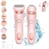 XINYUNXIN 2 in 1 Rasoio elettrico per la rimozione dei peli del viso delle gambe delle donne e delle ascelle, Epilatore Bikini Trimmer ricaricabile USB, testine rimovibili, indolore IPX7 impermeabile