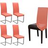 Beautex - Set di 4 coprisedie in jersey, elasticizzato, cotone bi-elastico, colore a scelta, cotone, fenicottero, Onesize Stretch