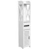Ejoyous Mobile Alto per Il Bagno, 3 in 1 Armadietto Bagno a Colonna, portasciugamani alto e stretto, portaoggetti per shampoo, porta carta igienica, mensola per toilette, da terra, 80 X 15,5 X 15 cm