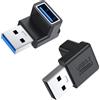 MOGOOD 90 Gradi USB 3.2 Adattatore 10Gbps, 2Pezzi su e Giù Angolo USB A Maschio a Femmina Connettore L forma Estensore Compatibile Con Laptop, Disco Rigido, Tastiera