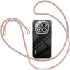 XTCASE Cover per Xiaomi Redmi Note 14 Pro+ Plus 5G con Cordino, Trasparente Custodia con Laccio Collo Tracolla Corda Cinghia, Ultra Sottile Morbido TPU Silicone Antiurto AntiGraffio Case, Oro Rosa