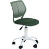 FurnitureR Sedia da scrivania colorata, design moderno regolabile, sedia per computer, sedia girevole senza braccio, cameretta dei bambini, casa ufficio task chair, verde