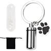 Wisebom Portachiavi con Urna per Ceneri di Animali Domestici, Collana con Urna Cremazione per Cane in Acciaio Inox, Gioielli Commemorativi con Ciondolo Stampa Zampa per Gatto (Portachiavi)