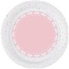 Bigiemme Piatto carta 18 cm - 8 pezzi - baby cuori rosa