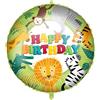 Bigiemme Palloncino foil 45 cm - happy birthday jungle con peso