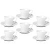 BORELLA SRL Set 6 Tazzine Tazze Caffè Sayonara in Porcellana con Piattini Bianco