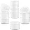 MALACASA, Serie Ramekin.Dish, 12 Pezzi di Ciotoline quadrate per aperitivo/per antipasto/per i Dolci/per Salse/per merenda, Stampi da Forno per pasticeria, in Ceramica Bianca