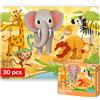 QUOKKA 30 puzzle Assortment per bambini età 3-6 | Toy for Learning Africa for 3-6 anni | Jigsaw Africa & Safari Game Gift for Boy and Girl