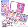 Toylink Trucco Portatile Piegevole per Bambine Set Trucco Lavabile Unicorno con Ombretti Lucidalabbra Fard Glitter Astuccio Cosmetico Giocattolo di Ruolo Regalo per Bambine 6 7 8 9 10 Anni