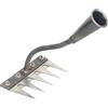 Generic Rastrello da giardino in acciaio al carbonio a 5/6/7/8 denti, strumento resistente per diserbo e diserbo del suolo per prato, cortile e fattoria, struttura in ferro resistente con manico ergonomico