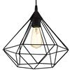 EGLO Lampada a sospensione Tarbes, lampada a sospensione a uno punto luce vintage, lampada a sospensione in stile retrò, acciaio, plastica, nero, E27, diametro di 32,5 cm
