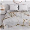 PETTI Artigiani Italiani - Copriletto Matrimoniale Primavera Estate, Coperta Leggera Matrimoniale, Lenzuola Copri Letto, Marmo Bianco, 100% Made in Italy