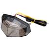 Yctze Fanale posteriore moto, fanale posteriore a LED modificato in plastica DC12V, fanale posteriore con indicatore di direzione del freno (nero fumé)