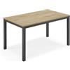 REDÒKASA Tavolo da pranzo allungabile 130x80 modello GIOTTO MADE IN ITALY con allunga laterale 40 cm per sala da pranzo, cucina e soggiorno, design moderno (Quercia - Struttura Ghisa)
