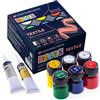 Decola Colori Tessuti Metallizzati 3x19ml | Eccellente Concentrazione di Pigmenti in Oro, Argento e Rame | Prodotti da Nevskaya Palitra