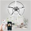 Omdekor Ventilatore da Soffitto LED, 50CM Ventilatore Soffitto con Illuminazione, Ventilatore della Lampada 3 Temperature di Colore / 6 Velocità, Luce della Ventola APP Intelligente con Telecomando per Soggio
