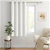MIULEE Tende Oscuranti per Interni 1 Pezzi 140x145 CM, Tenda Bianco Coprente Termiche Isolanti per Interno con Anelli, Tenda Oscurante Finestra Camera da Letto Salotto