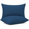 Etrexonline Confezione da 2 Federa Cuscino 40X135cm con Chiusura a Cerniera, Federe per Cuscino 100% Microfibra Morbido e Traspirante - Blu scuro