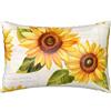 Generic Federa per cuscino in raso, stile vintage, con girasole, in carta setosa, per capelli e pelle, con chiusura a cerniera, stile retrò, per letto, soggiorno, divano, 50 x 75 cm
