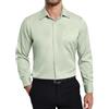 Enlision Camicia Uomo Verde Maniche Lunghe No Stiro Elasticizzata Antipiega Taglio Regolare con Bottoni e Tasca Business Cerimonia Formale 4XL