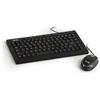 LINKLKTAST04 + LKMOS04 - Mini Tastiera Italiana Multimediale USB + Mini Mouse Ottico USB 3 tasti Nero