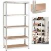 Generico Scaffale 5 Ripiani in MDF spessore 5 mm - cm 100x40 h.180 Zincato