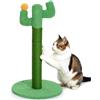 Happy & Polly Tiragraffi per Gatti Cactus 60 cm - Resistente All'usura in Corda di Juta Naturale - per Gatti Piccoli e Adulti da Interno - Verde