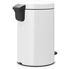 Brabantia Pedal Bin Newicon Pattumiera a Pedale, Secchio Interno in Plastica, Bianco, 12 lt