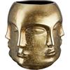GILDE Vaso per fiori in ceramica, impermeabile, produzione europea, colore: oro antico, altezza 23 cm