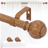 TANGWIN Bastoni per tende in legno per finestre da 71 a 120 cm, asta per tenda regolabile da 2,5 cm, aste per tende resistenti, aste per tende in legno con trama a rete, asta singola per tende da