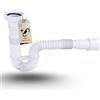 DL-pro Sifone da 1 1/2 e 1 1/4 x 40/50 mm, estensibile da 39 a 85 cm, Syphon, sifone per lavandino, lavandino, lavello da cucina