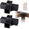 VEVOR Kit Staffe per Pergola 10x10 cm Supporto per Pali in Legno da Carpenteria 2 Staffe Angolari a 4 Vie Kit per Travi Fai da Te per Gazebo, Pergolati da Patio, Cabine, Kit Staffe per Pergola 2 pz