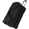 Travelite Borsa da viaggio trolley con ruote in materiale idrorepellente, Basics bagaglio morbido con soffietto espansione, 70 cm, 98-119 litri, Nero
