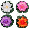 FSSTUD Fiore artificiale galleggiante per stagno, ninfea, 4 pezzi, 10 cm