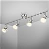 B.K.Licht Plafoniera LED Soffitto moderna, 605x105 mm, 5W 400Lm, Faretti da soffitto, Lampadario Cucina, luce bianca 3000K, Lampadario Soggiorno, cucina, bagno, camera da letto, nichel
