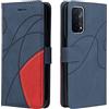Fatcatparadise Cover per LG K50 / Q60, Flip Caso in PU Pelle Case Cover Libro Portafoglio Protettiva Custodia con TPU Sottile Antiurto,[Kickstand][Slot per Schede][Chiusura Magnetica] (Blu)