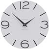 CalleaDesign Orologio da Parete Moderno Smile Bianco per il muro del Salotto, Cucina, Ufficio. Silenzioso, Design, Grande 30 cm. Orologi da parete particolari moderni italiani.