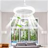 BomKra Lampadario con Ventilatore da Soffitto, E27 Ventilatore da Soffitto Con Luce e Telecomando, Ventilatore Soffitto con Luce Super Silenziosa, 3 Velocità, Luminosità, Memoria, Tempistica