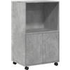 QJBSAVVA Mobili Ingresso Moderno Madia Moderna Credenza Cucina Vintage Scarpiera Armadio - Mobiletto con Ruote Grigio Cemento 55x40x91 cm in Truciolato per Ufficio Casa Moderno Casa Salotto Bagno