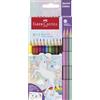 Faber-Castell 111219 - Set di matite colorate Unicorno, 13 pezzi, infrangibili, incl. matite pastello e adesivi Unicorno