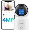 ZOSI 4MP Telecamera Wifi Casa con Schermo da 1.4", Videocamera Chiamata Bidirezionale, Baby Monitor Video e Audio, Visione Notturna, Rilevamento di Umano/Movimento, con Alexa, C519M
