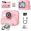 ASTGMI Macchina Fotografica Bambini Istantanea, 2,4 Pollici 1080P Fotocamera Bambini Selfie con Carta da Stampa e 32GB Scheda, Giocattolo Regalo di Natale Bambino e Bambina 3 4 5 6 7 8 Anni (Rosa)