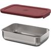 24BOTTLES - Porta Pranzo e Snack in Acciaio Inox 18,5x11,8x4,7 cm, Lunch Box Portapranzo e Merende Basso Ufficio e Scuola, Porta Merenda Contenitore Chiusura in Silicone, Schiscetta Pranzo Salvaspazio
