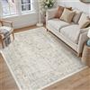 HUGEAR Vintage Tappeto Salotto Talpa Tappeti 150x210cm Soggiorno Antiscivolo Lavabile in Lavatrice Tapette Camera da Letto Sala Ufficio Bambina Bambino Pelo Corto Grande Carpet