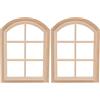 Zerodis 2 Pezzi 1:12 Finestra della Casa delle Bambole, Finestra Ad in Legno Fai da Te in Miniatura Semplice 6-riquadro Stile Casa delle Bambole Finestra Accessori per la Decorazione della
